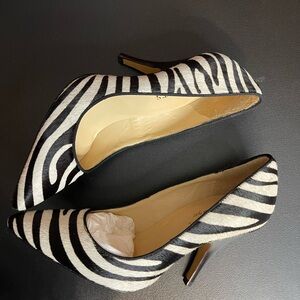 Talbots Zebra Calf Hair Pointed Toe Pumps 6AA Narrow - Brand New